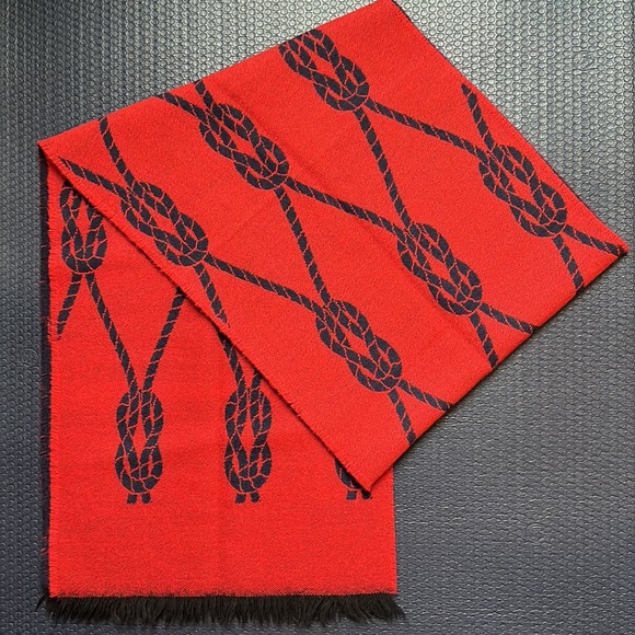 Fendi Navy & Red Reversible Nautical Knot Scarf | EUC - Picture 7 of 9
